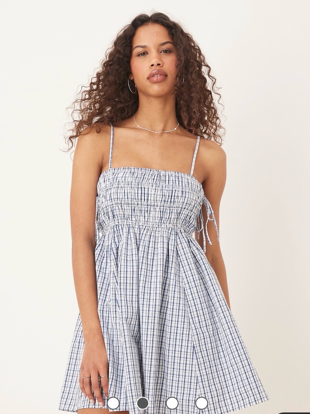Abercrombie & fitch navy gingham dress